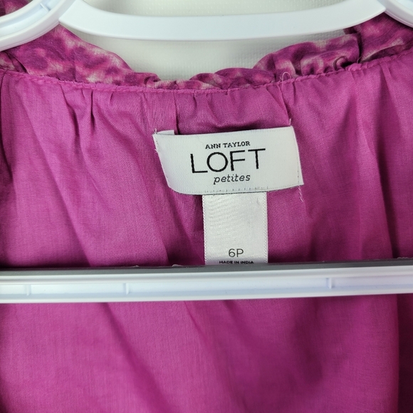 LOFT Sleeveless Faux Wrap Silk Cotton Dress Sz 6p NWOT - Picture 3 of 9